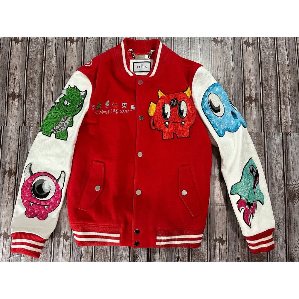 Philipp Plein Varsity bomber monsters Jacket color red size M